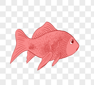 红色唯美卡通手绘鱼简约图片