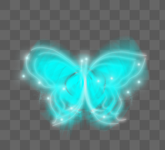 蓝色抽象光效蝴蝶图片