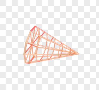 空心棱锥几何形体渲染几何图片