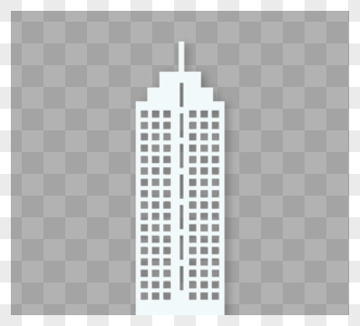 白色剪纸扁平楼房建筑城市图片