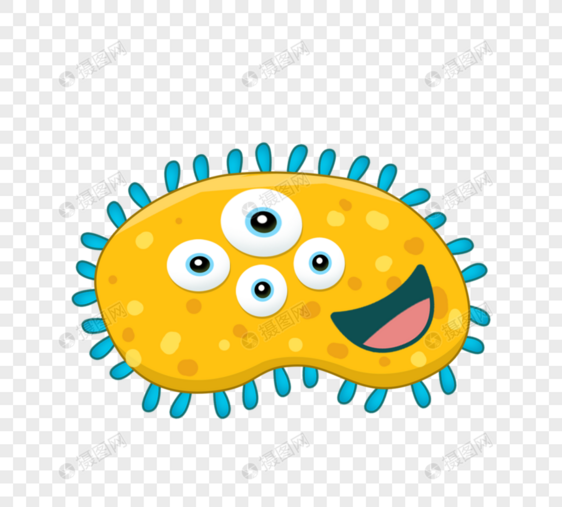 病毒病菌细菌卡通病毒图片