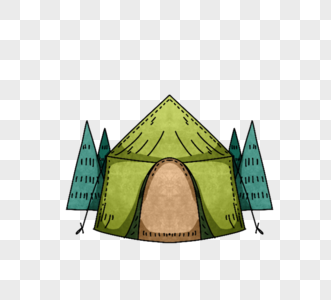 露营帐篷手绘帐篷高清图片