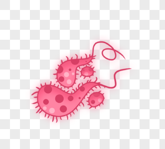 红色病菌细菌卡通病毒图片