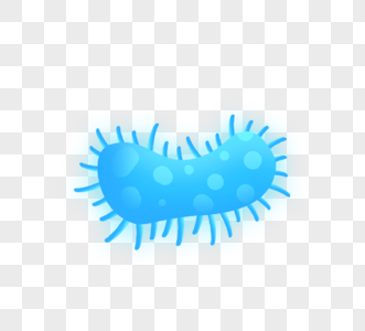 蓝色病毒病菌卡通病毒图片