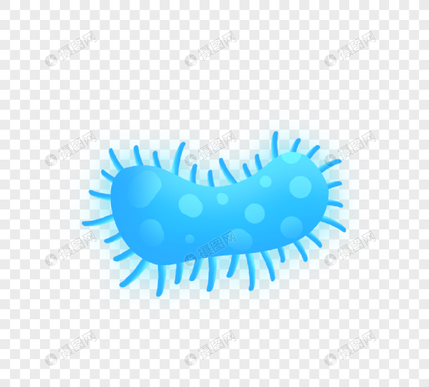 蓝色病毒病菌卡通病毒图片