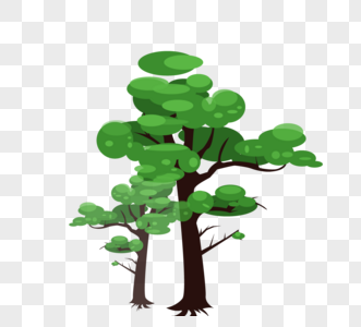 矢量绿树素材图片