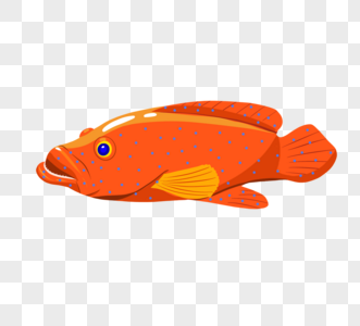 红色热带鱼元素图片