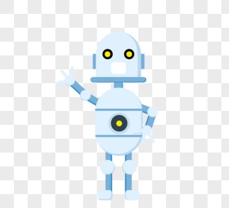 蓝色智能机器人元素图片