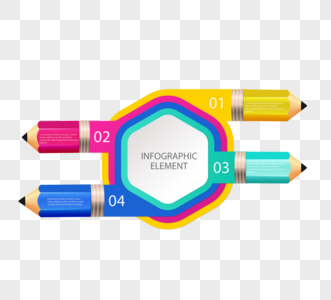 创意立体文具信息图表图片