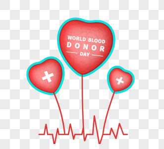 世界献血日爱心气球图片