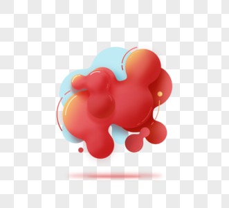 渐变抽象风格红蓝色气泡孟菲斯元素图片