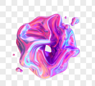 粉色扭曲有机物体抽象3d元素图片