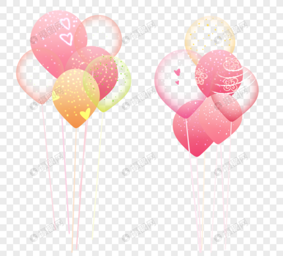 手绘粉色系装饰气球图片