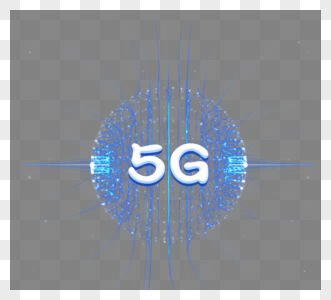 蓝色现代5G网络元素图片