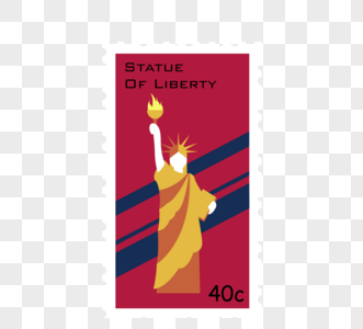 创意纽约自由女神纪念邮票高清图片