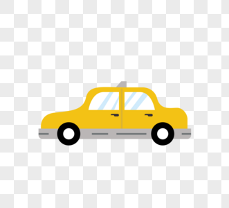 汽车黄色扁平简约创意元素图片