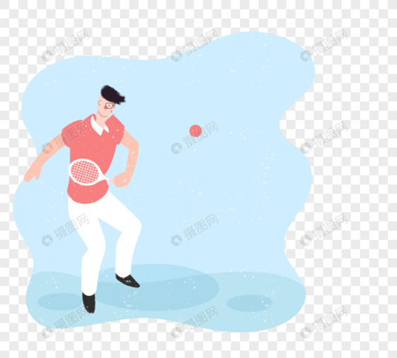 居住在浅色手拉网球一个人演奏例证图片