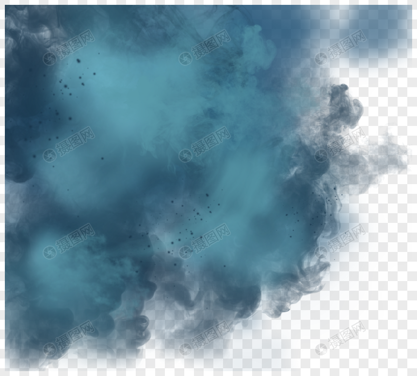 蓝色层次感浓雾边框图片