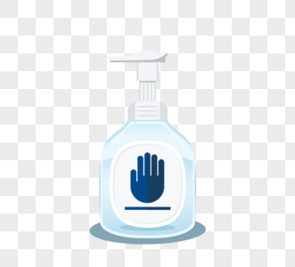 蓝色可爱洗手液清洁消毒图片