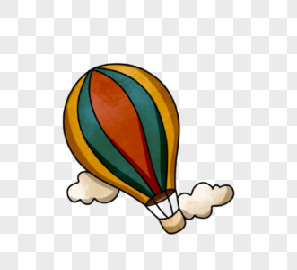 卡通扁平装饰热气球气球图片