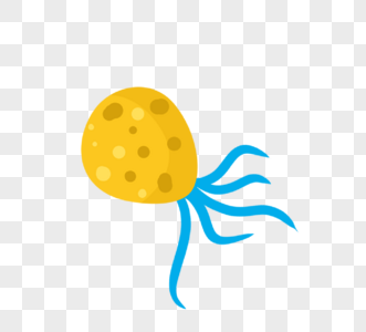 黄色蓝色病菌细菌卡通病毒图片
