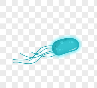 青色病菌细菌卡通病毒图片