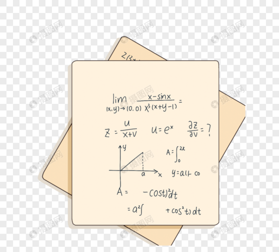 便签纸上数学公式图片