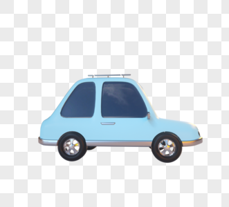 蓝色小汽车卡通手绘汽车轿车图片