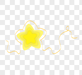 黄色星星剪纸风元素图片
