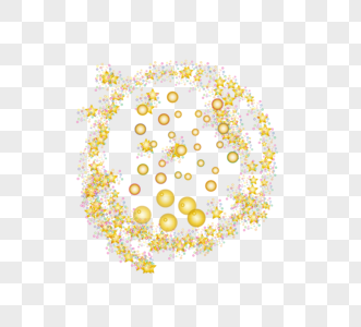 金色圆球立体不规则排序星星图片