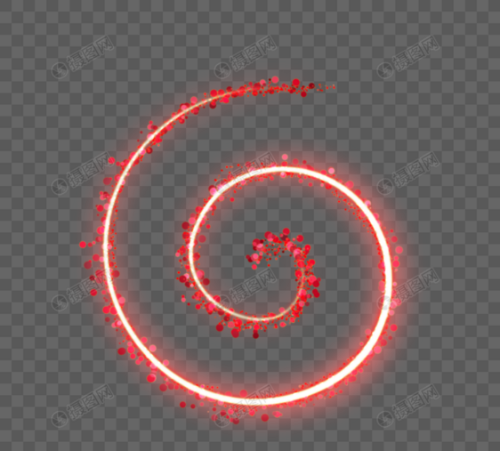 螺旋形颗粒感红色光效图片