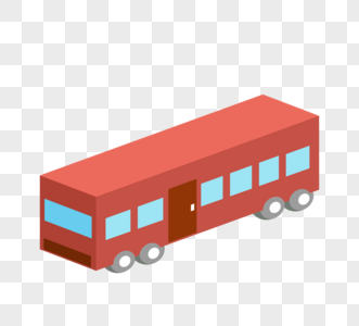 红色3d立体公交车图片