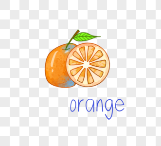 卡通手绘水果黄色橙子图片