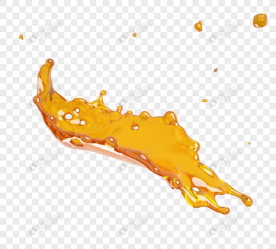流动果汁3d元素图片