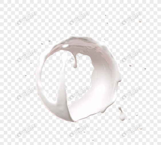球形牛奶液体3d元素图片