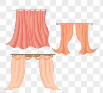 橙色大气纹理窗帘元素效果高清图片