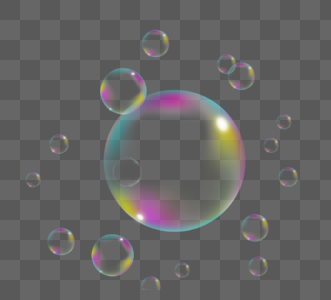 彩色透明肥皂泡泡漂浮图片
