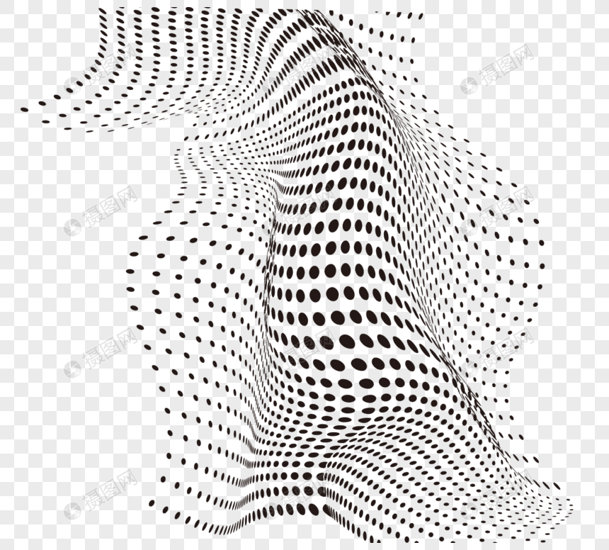 曲折波浪黑色抽象点图片