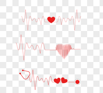 红色心电图心跳曲线高清图片
