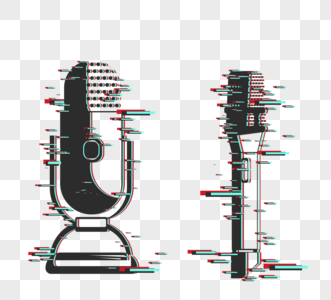 霓虹风格话筒元素图片