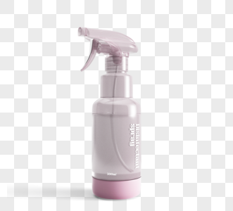 淡雅粉色消毒喷雾瓶子3d元素图片