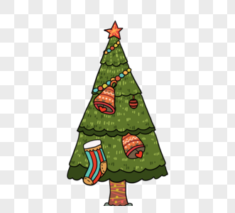 绿色圣诞树圣诞节装饰图片
