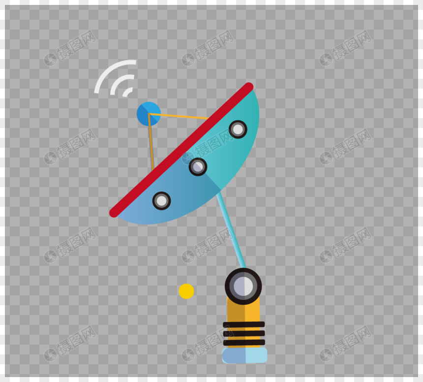信号天线信号站星球卡通太空