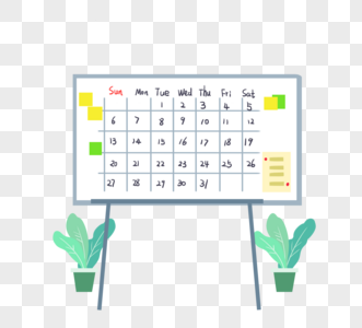 手绘日历表月历排期表高清图片