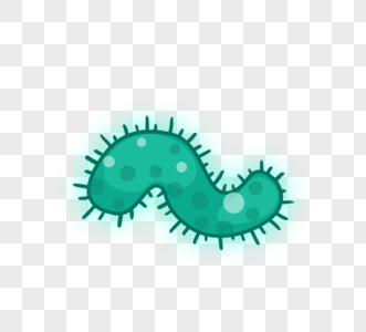 绿色蠕虫样细菌卡通病毒图片