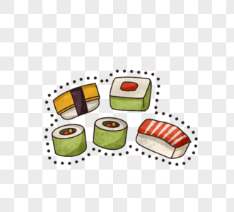 卡通日式料理三文鱼寿司高清图片