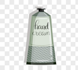 手绘女士化妆品洗面奶瓶子创意元素设计图片