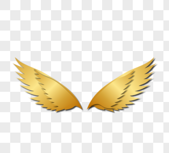 矢量金属金色天使翅膀手绘羽毛图片