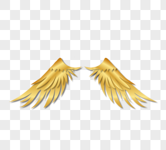翅膀手绘矢量金属金色天使图片