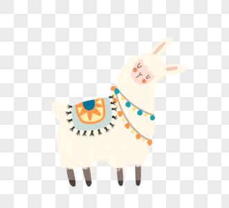 创意秘鲁旅游羊驼卡通图片
